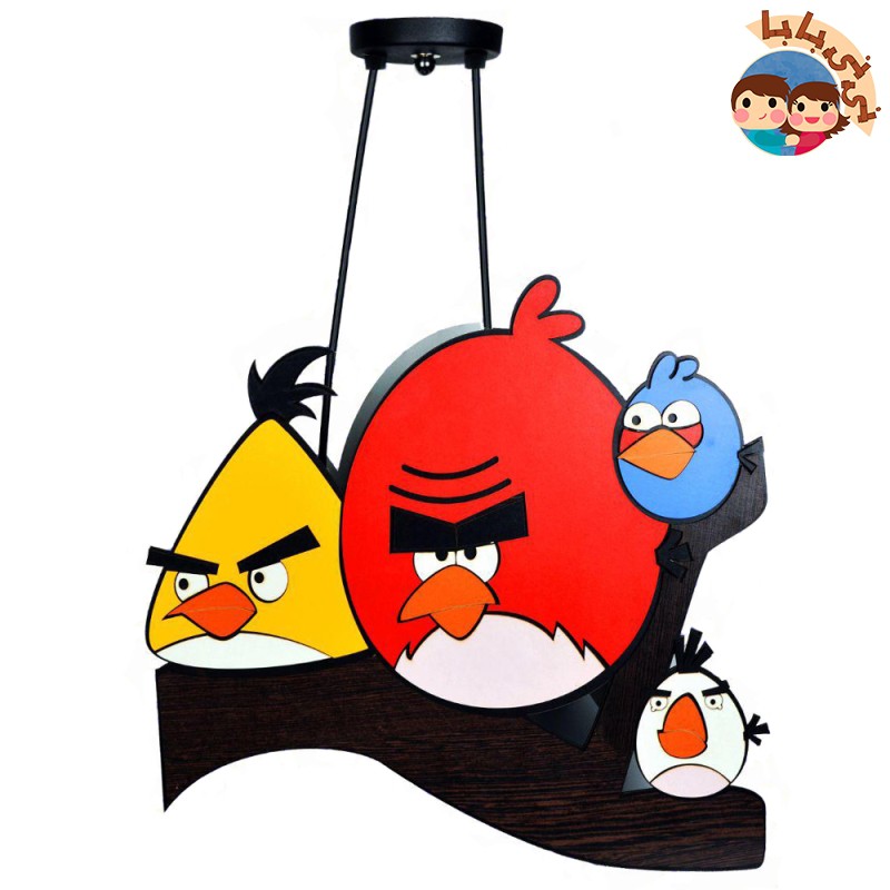 لوستر کودک دو شاخه طرح انگری بردز