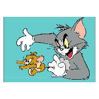 تابلو شاسی ونسونی طرح Tom and Jerry سایز 50x70 سانتی متر