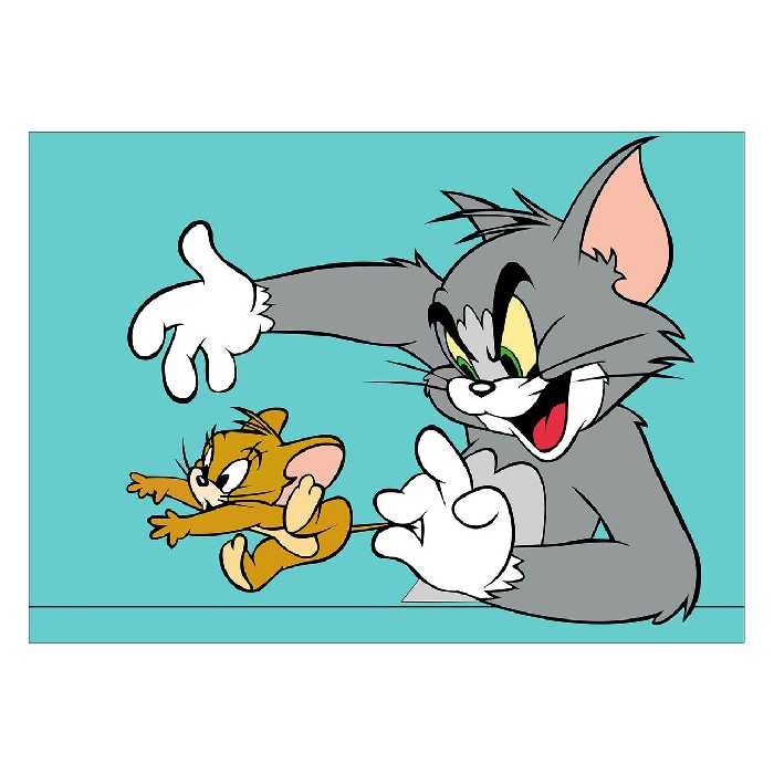 تابلو شاسی ونسونی طرح Tom and Jerry سایز 50x70 سانتی متر