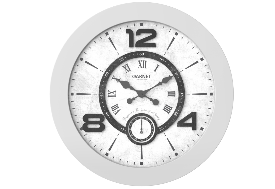 ساعت دیواری گارنت مدل آلیا رنگ سفید کد 5225