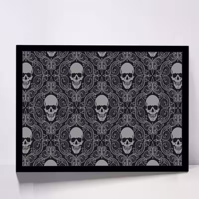 تابلو مدل skull tiles background کد F-17009