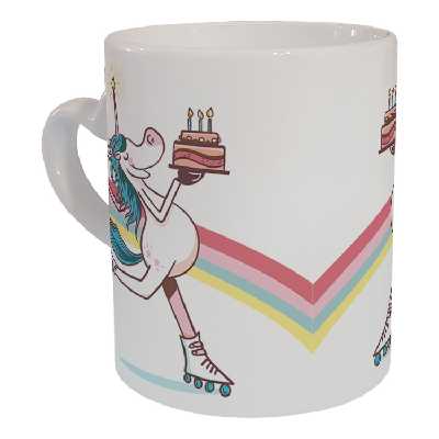 ماگ مدل دسته قلبی طرح یونیکورن کد 17