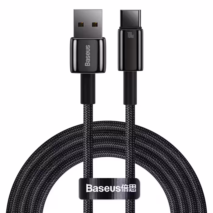 کابل تبدیل USB به USB-C باسئوس مدل Tungsten Gold 100W طول 2 متر