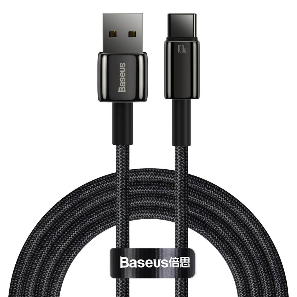کابل تبدیل USB به USB-C باسئوس مدل Tungsten Gold 100W طول 2 متر