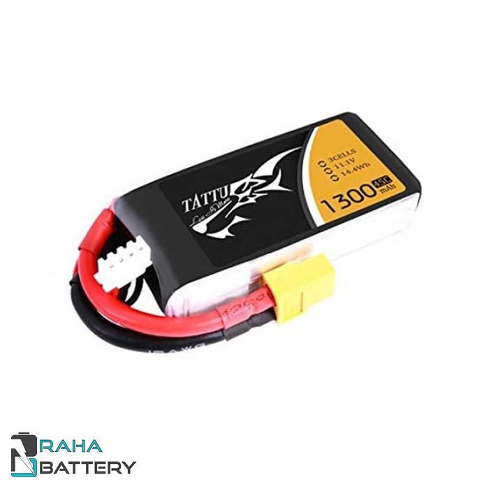 باتری لیتیوم پلیمر 3 سل Tattu 1300mAh 45C