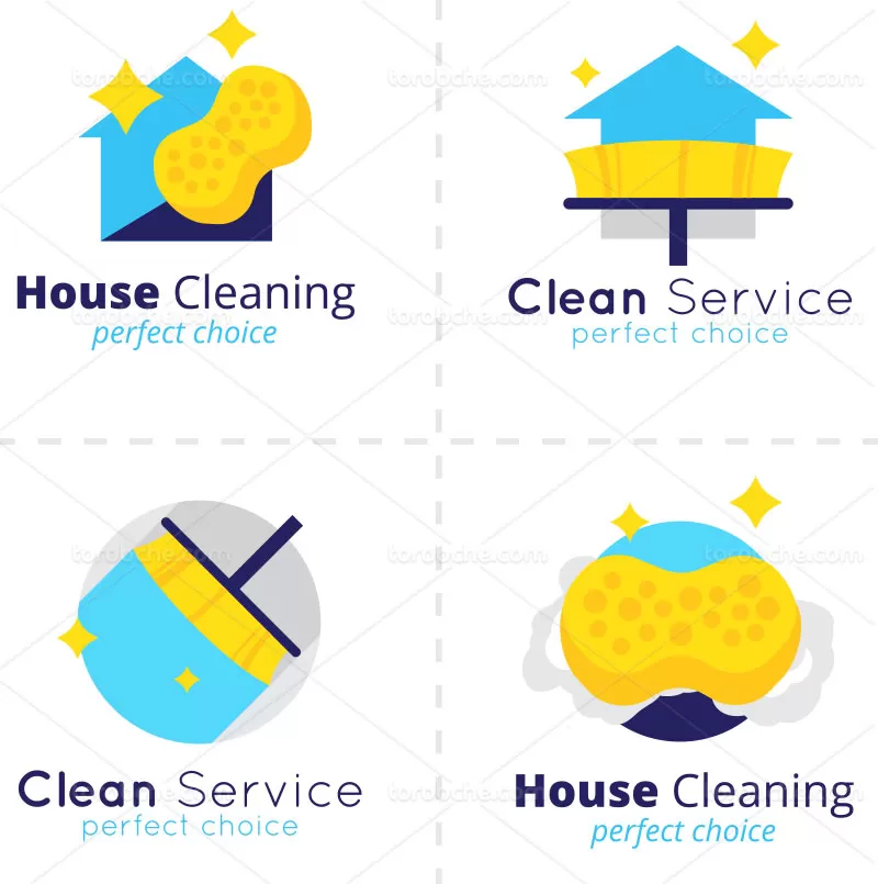 وکتور لوگو شرکت خدمات نظافتی | گرافیک با طعم تربچه