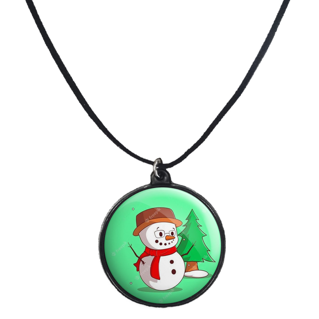 گردنبند پرمانه طرح آدم برفی کد pmb.30433 مدل دو طرفه