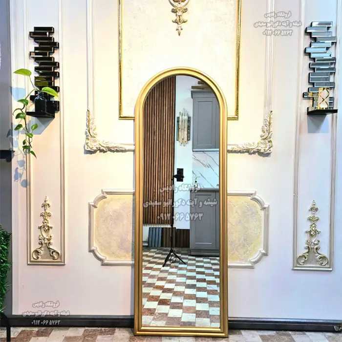 آینه قدی گنبدی قاب دار دو خط( فریم چوبی – MDF )