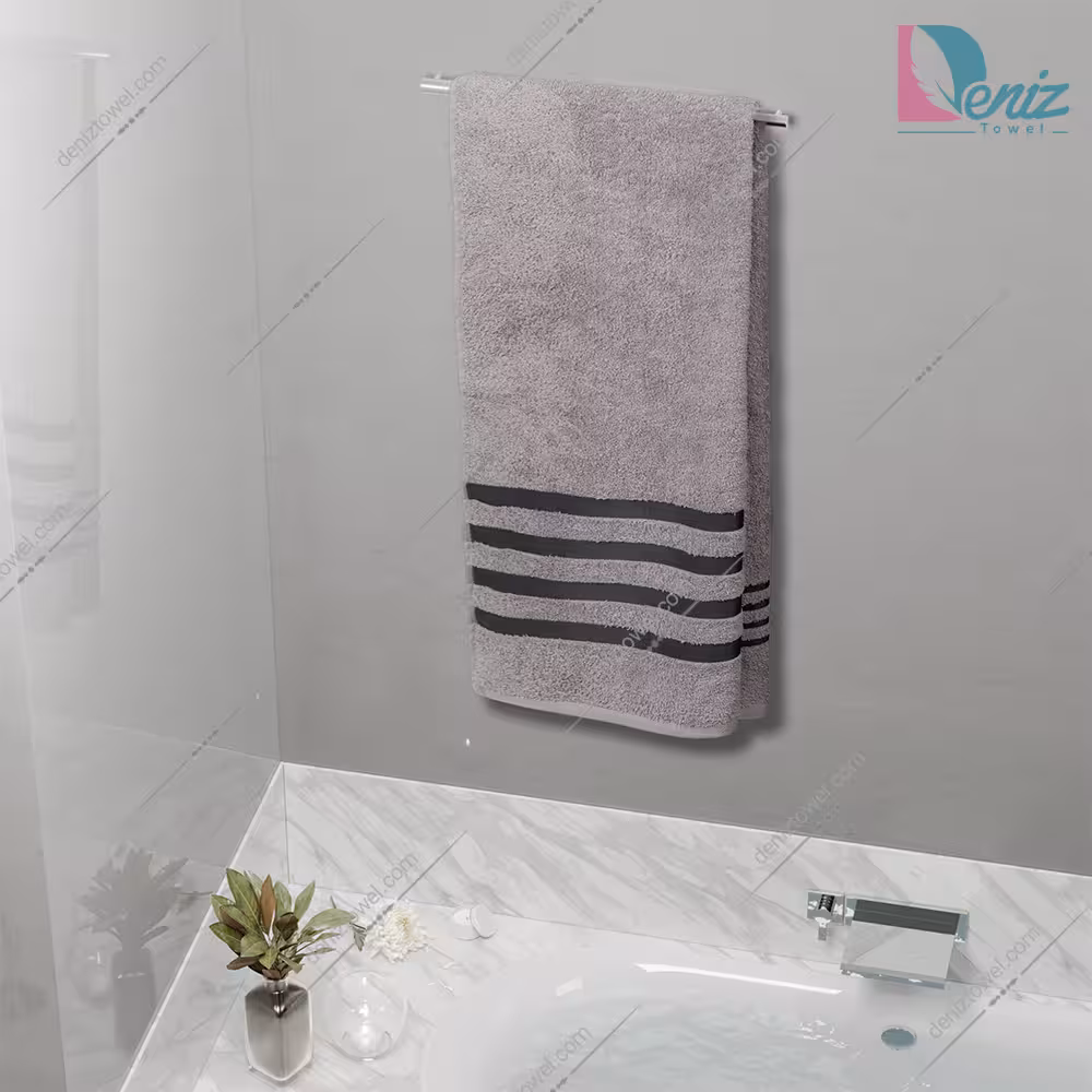 حوله استخری طرح کمان رنگ طوسی روشن