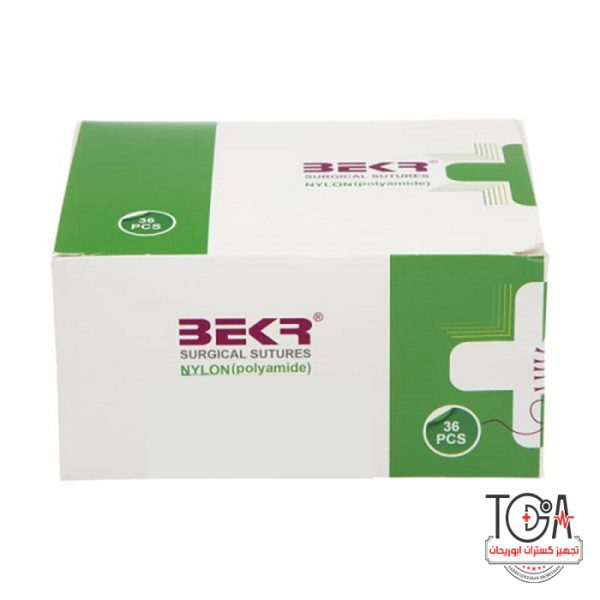 نخ بخیه نایلون 4/0 کات 19 بکر