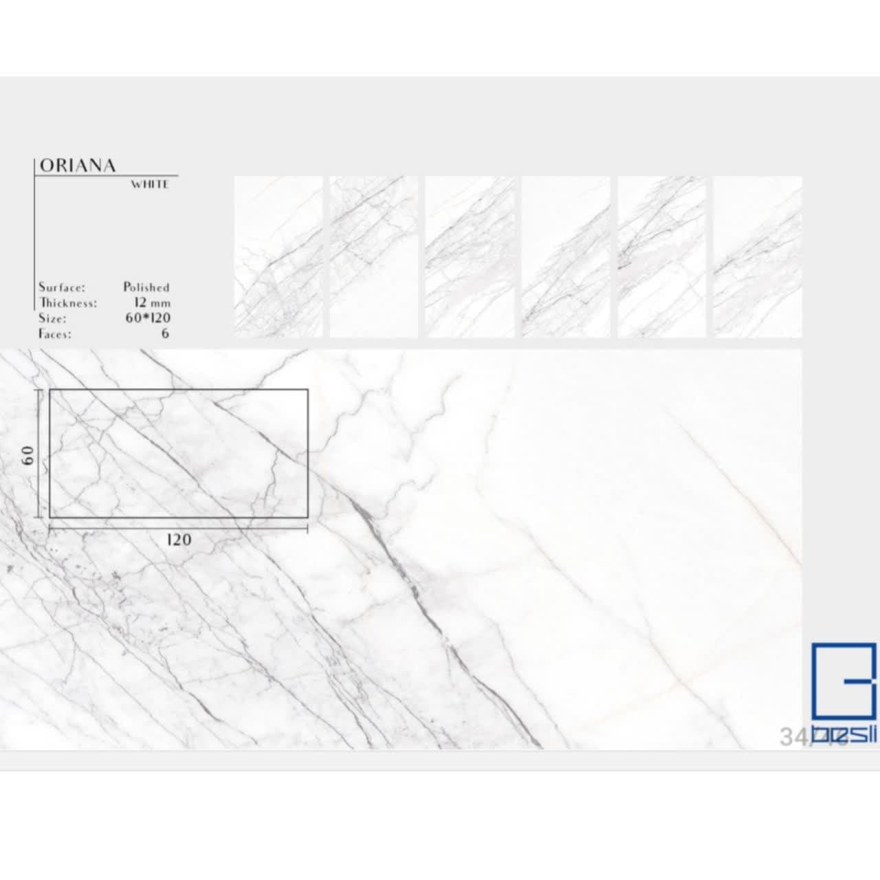 سرامیک اوریانا سفید پولیش بسلی 60*120