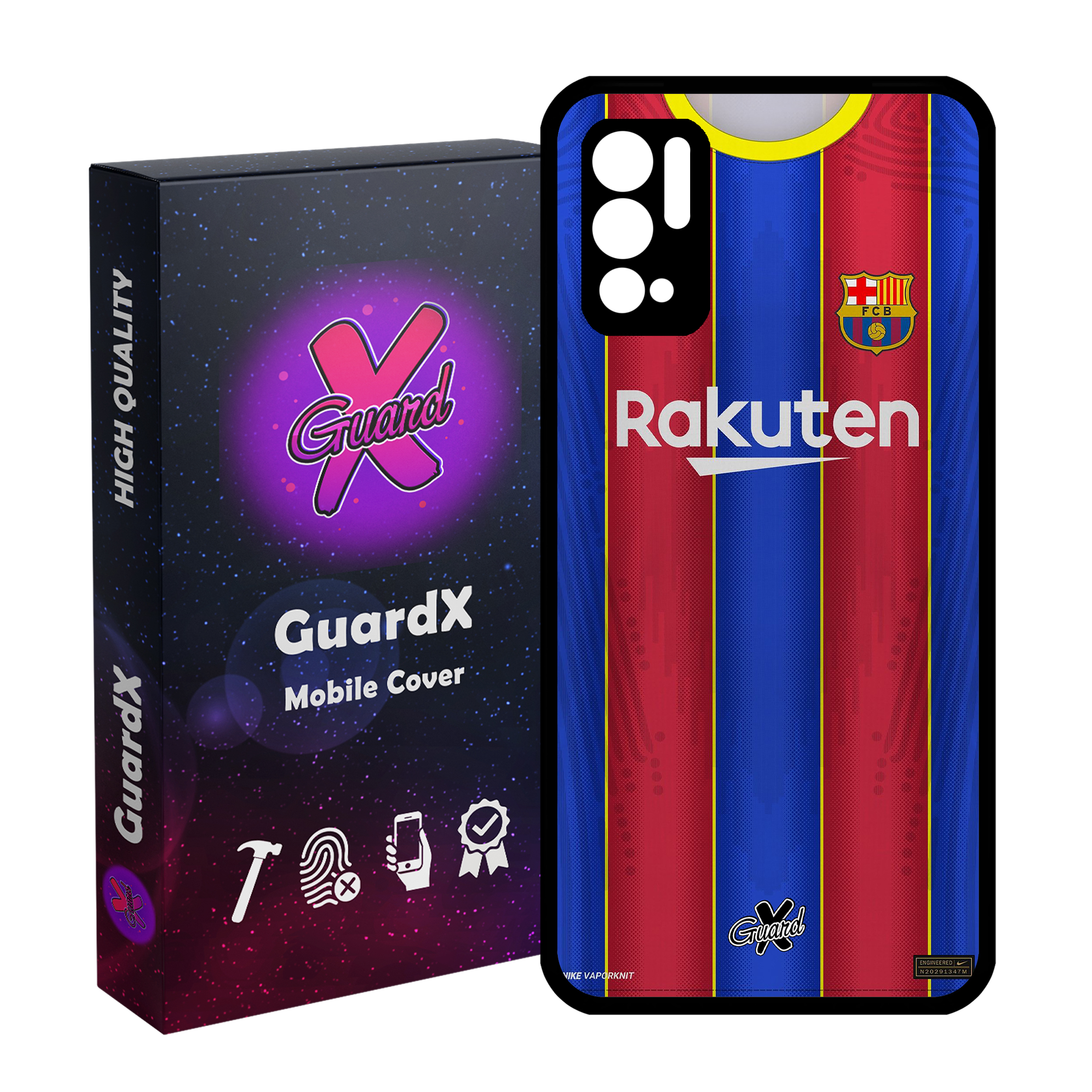 کاور گارد ایکس طرح بارسلونا مدل Glass10228 مناسب برای گوشی موبایل شیائومی Redmi Note 10 5G / Poco M3 Pro