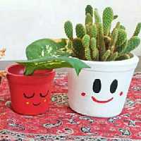 ست گلدان سفالی سه تایی