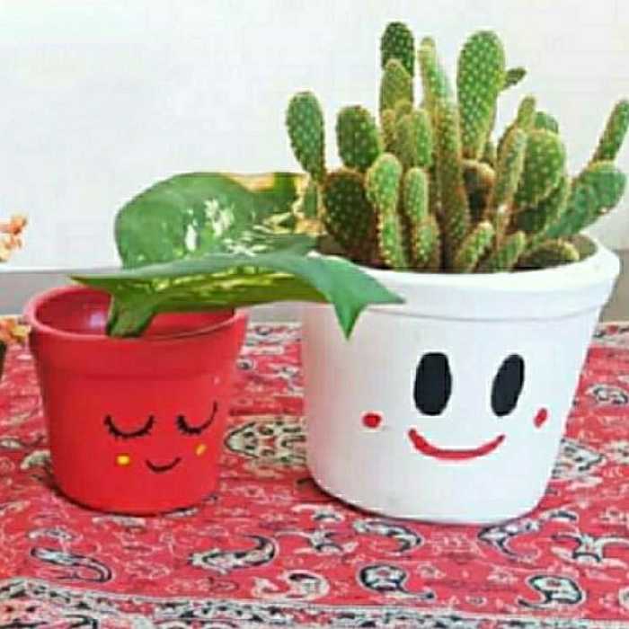 ست گلدان سفالی سه تایی