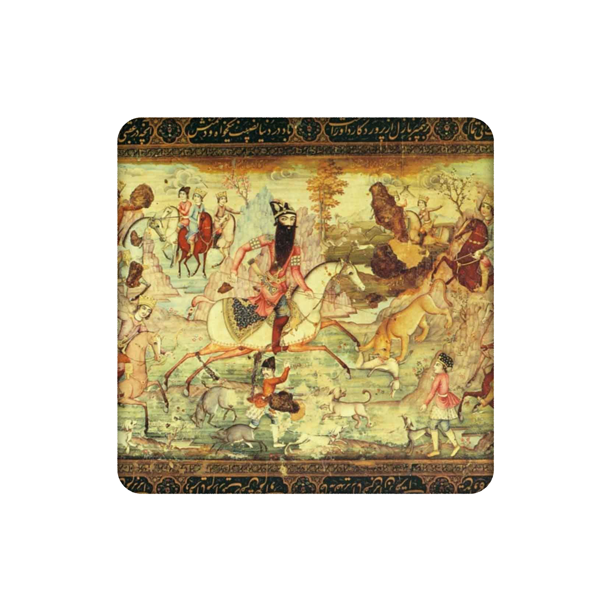 زیرلیوانی طرح سنتی شکارگاه کد 5376757