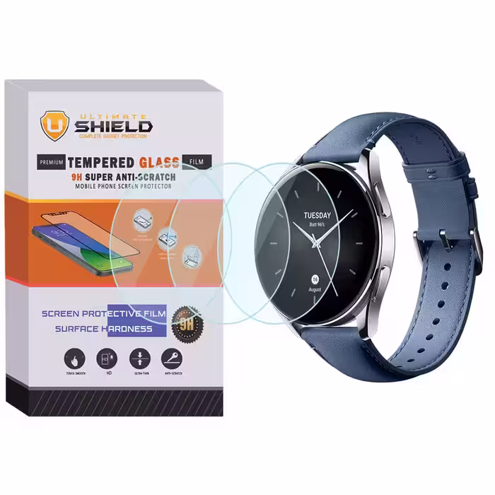 محافظ صفحه نمایش شیشه ای آلتیمیت شیلد مدل SH-UL مناسب برای ساعت هوشمند شیائومی Watch S2 42mm بسته سه عددی | کالا برتری