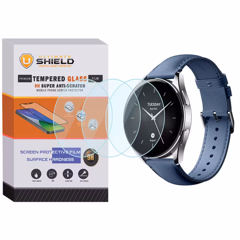 محافظ صفحه نمایش شیشه ای آلتیمیت شیلد مدل SH-UL مناسب برای ساعت هوشمند شیائومی Watch S2 42mm بسته سه عددی | کالا برتری