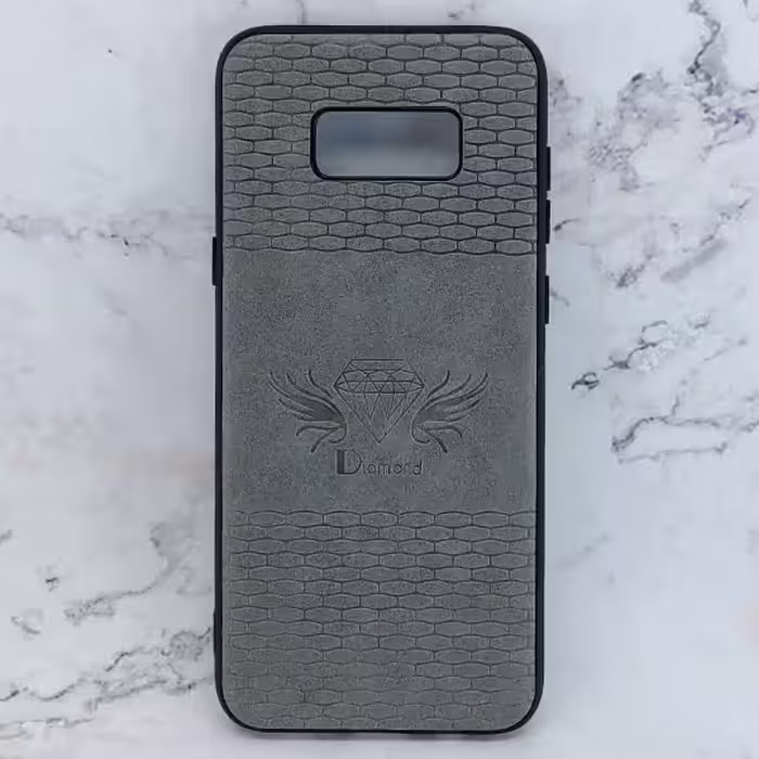 کاور چرمی طرح دیاموند مناسب برای گوشی موبایل سامسونگ Galaxy S8Plus - خاکستری