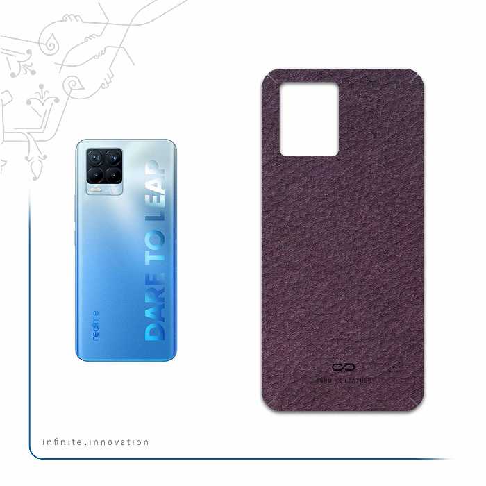 برچسب پوششی ماهوت مدل Purple-Leather مناسب برای گوشی موبایل ریلمی 8 Pro