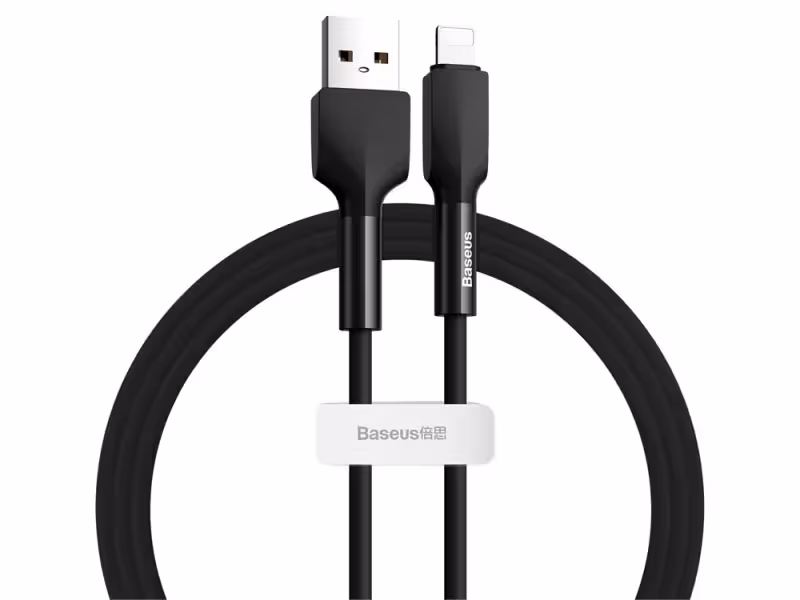 کابل شارژ سیلیکونی لایتنینگ بیسوس  Baseus Silica Gel LightningCable 1M