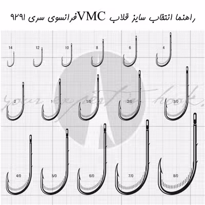 قلاب ماهیگیری وی ام سی کد 9291 سایز Ni 12 بسته 10 عددی