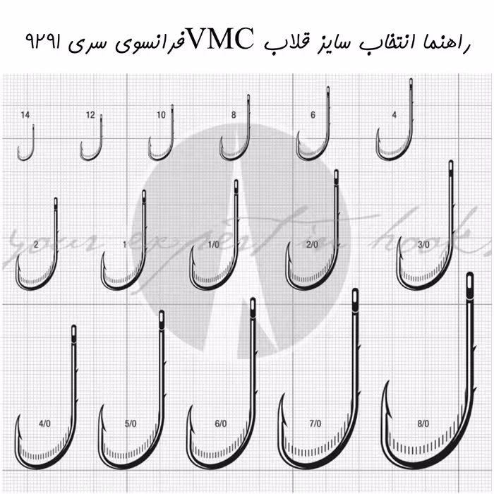 قلاب ماهیگیری وی ام سی کد 9291 سایز Ni 12 بسته 10 عددی