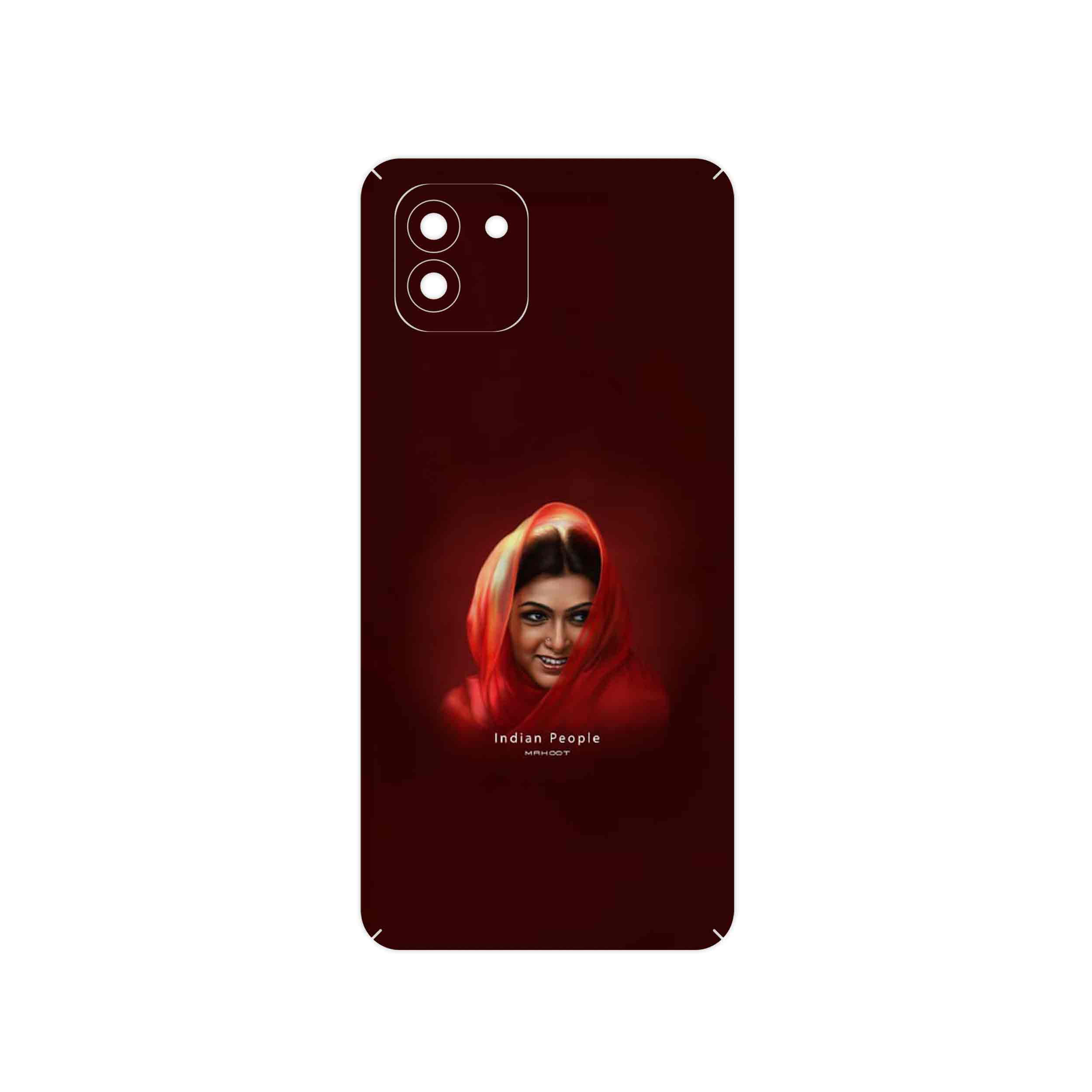 برچسب پوششی ماهوت مدل Portrait of an Indian Woman مناسب برای گوشی موبایل سامسونگ Galaxy A03