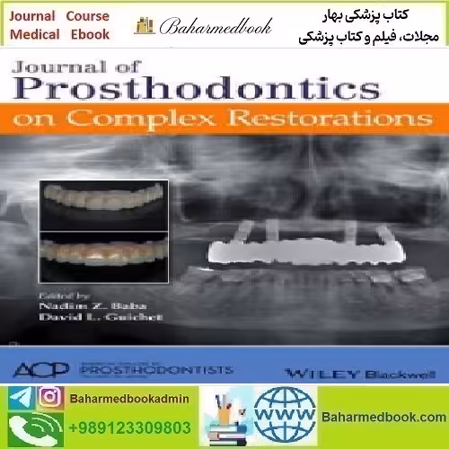 Journal of Prosthodontics on Complex Restorations 2016 TRUE