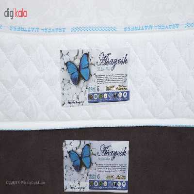 تخت خواب یک نفره آسایش باکس مدل AKA150 به همراه تشک طبی سایز 200 × 120 سانتی‌متر