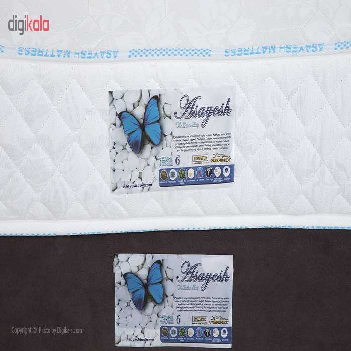 تخت خواب یک نفره آسایش باکس مدل AKA150 به همراه تشک طبی سایز 200 × 120 سانتی‌متر