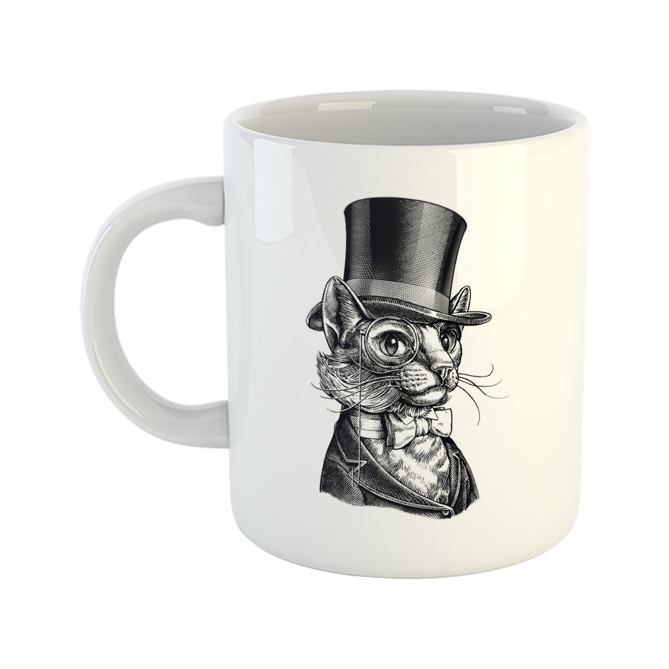 ماگ طرح حیوانات مدل گربه کلاه پوش C2