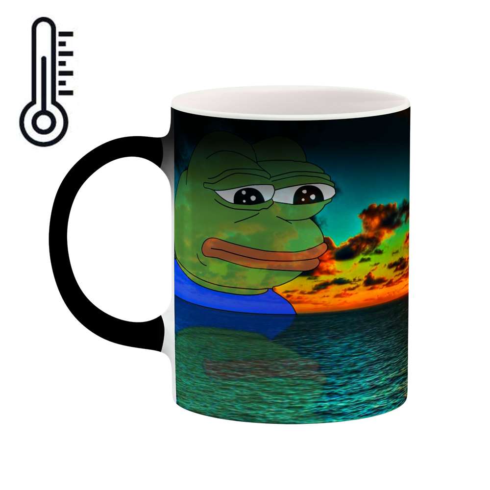 ماگ حرارتی طرح Pepe the frog استیکر مدل mgph12558