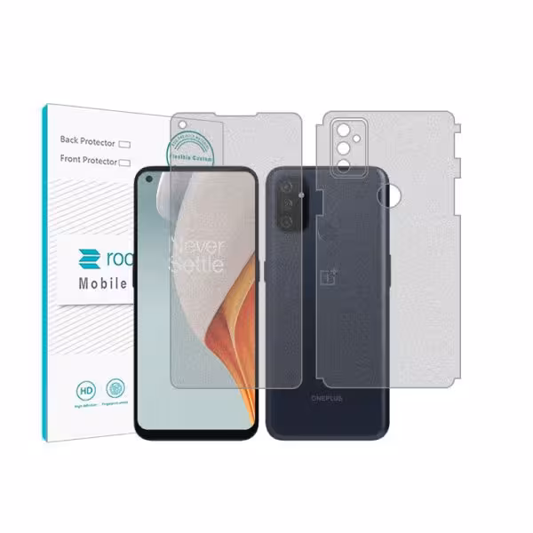 گلس صفحه نمایش و پشت گوشی وان پلاس Nord N100 مدل نانو هیدروژل گیمینگ برند راک اسپیس کدSS