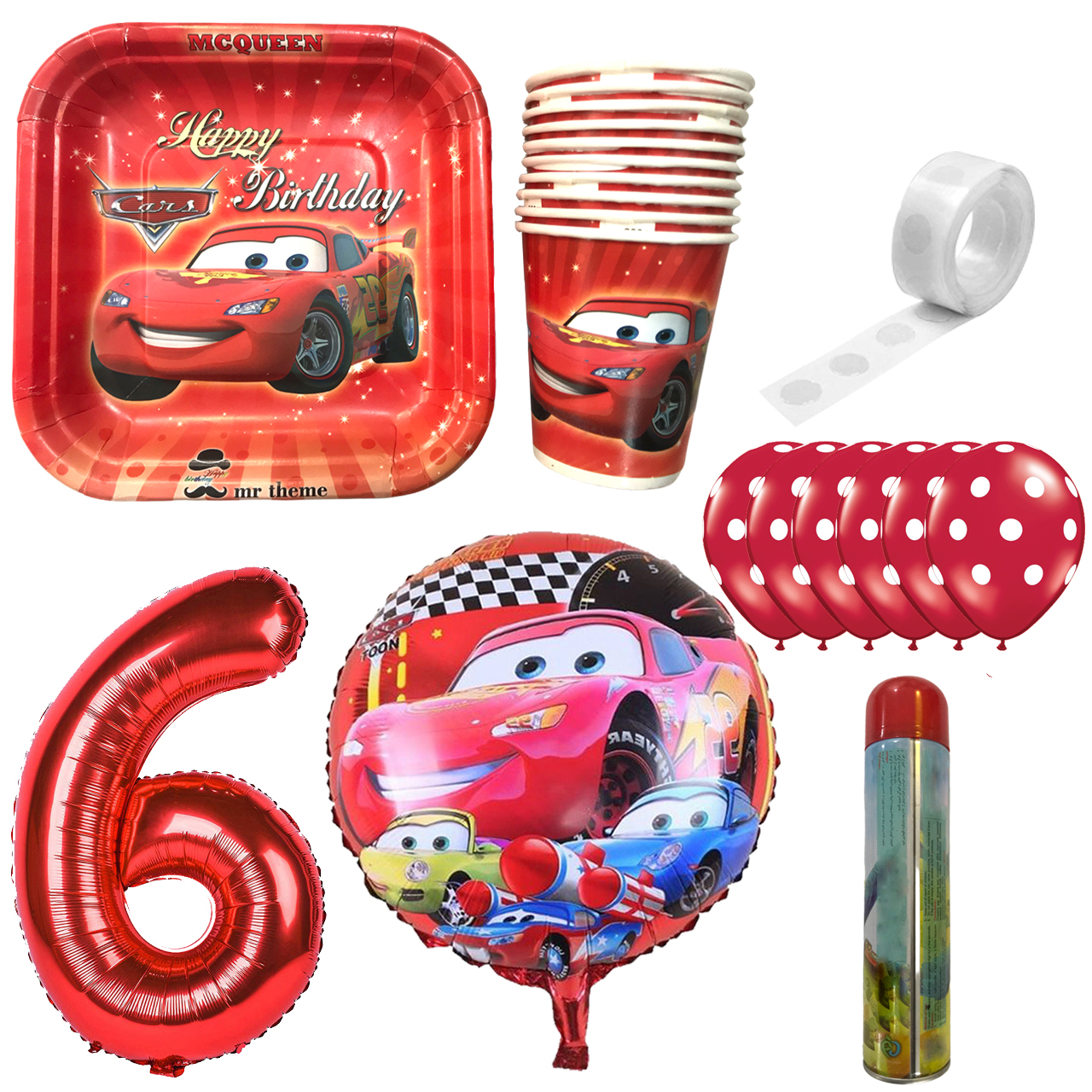 مجموعه 30 عددی تم تولد مسترتم طرح ماشین مک کوئین کد 6