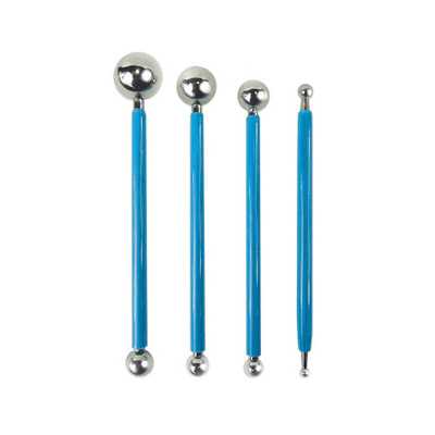 ابزار سفالگری مدل سمبه گلسازی کد AB مجموعه 4 عددی