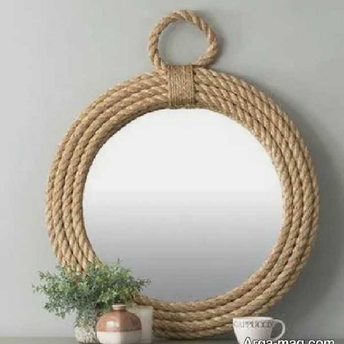 آیینه دکوراتیو کنفی گرد کوچک و بزرگ قطر آینه 20سانتی متر