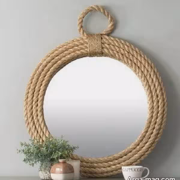 آیینه دکوراتیو کنفی گرد کوچک و بزرگ قطر آینه 20سانتی متر