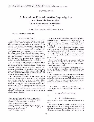 خرید و دانلود نسخه کامل کتاب A base of the free alternative superalgebra on one odd generator