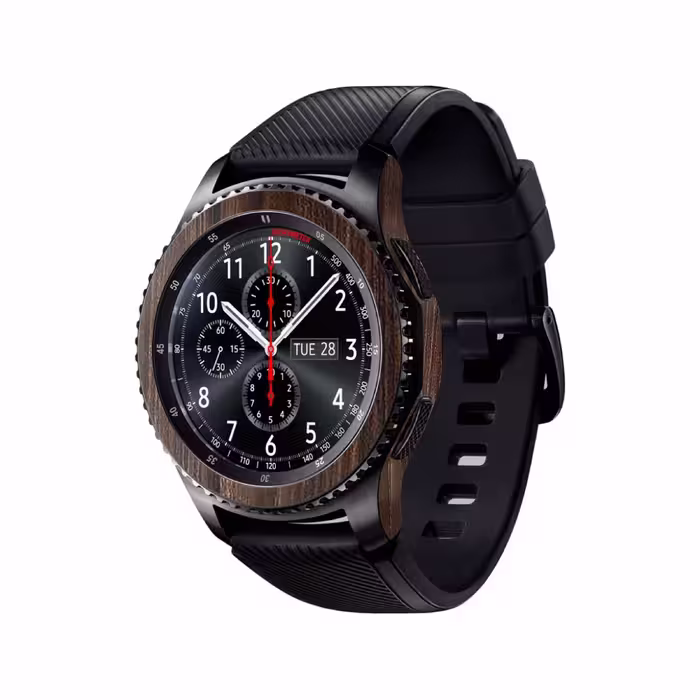 برچسب ماهوت طرح Dark-Walnut-Wood مناسب برای ساعت هوشمند سامسونگ Galaxy Gear S3 Frontier