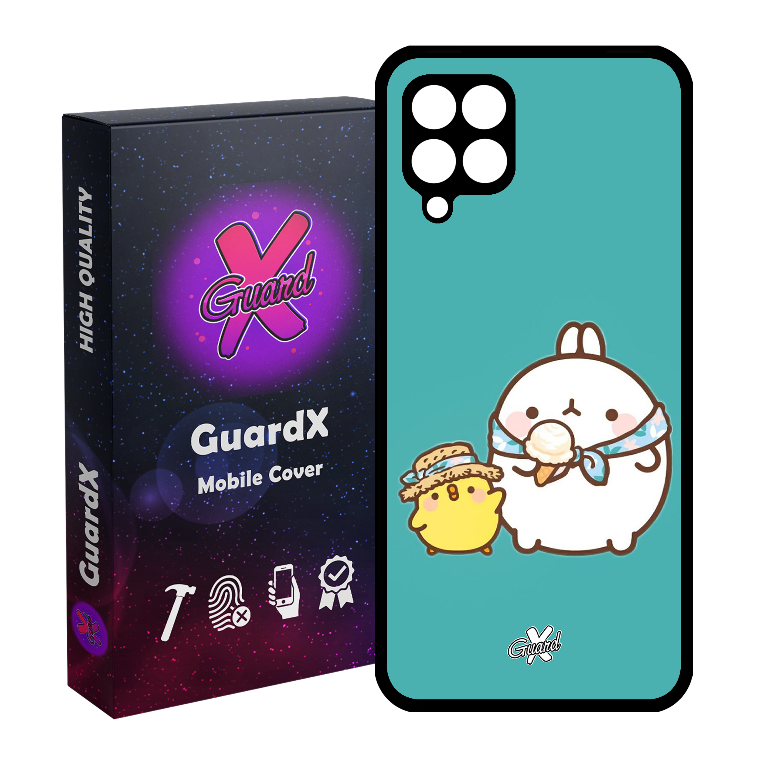 کاور گارد ایکس طرح مولانگ مدل Glass10312 مناسب برای گوشی موبایل سامسونگ Galaxy A22 4G