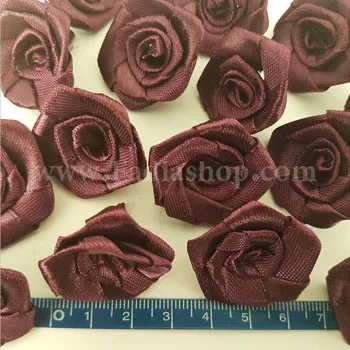 گل پفکی ساتن متوسط بادمجانی