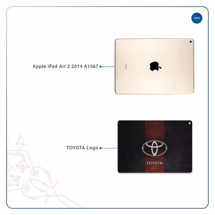 برچسب پوششی ماهوت مدل TOYOTA-Logo مناسب برای تبلت اپل iPad Air 2 2014 A1567