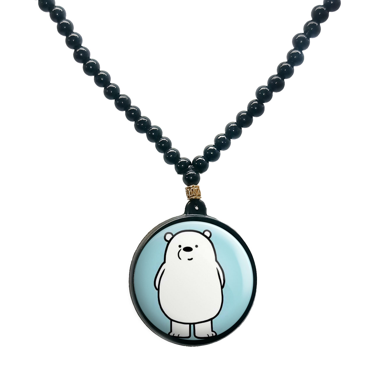 گردنبند پرمانه طرح خرس‌های کله‌فندقی کد pmd.10181 مدل دو طرفه