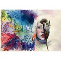 نقاشی آبرنگ طرح رنگها کد 1