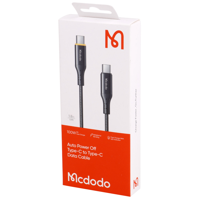 کابل تبدیل فست شارژ Mcdodo CA-346 Type-C to Type-C PD 100W 5A 1.8m