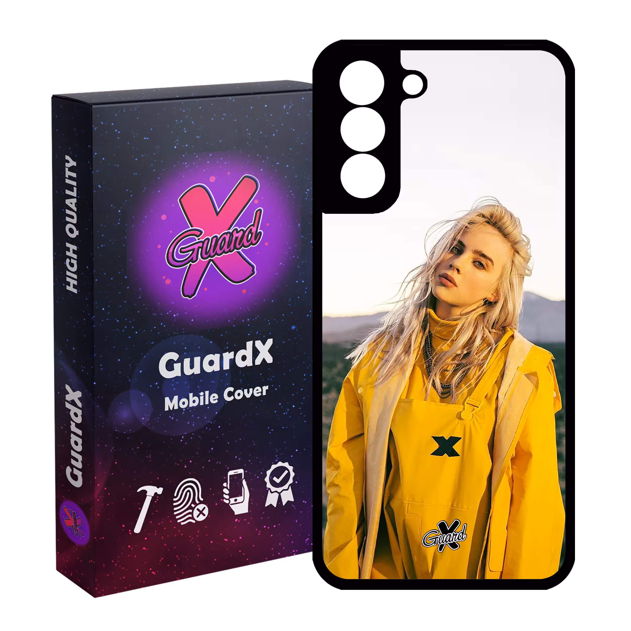 کاور گارد ایکس طرح Billie Eilish مدل Glass10227 مناسب برای گوشی موبایل سامسونگ Galaxy S21 FE