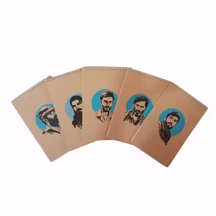 10114-دفتر 80 برگ طرح شهدا در 5 طرح متفاوت بی خط مناسب برای کودکان و بزرگسالان