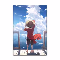 تابلو شاسی گوفی مدل انیمه وان پیس لوفی طرح Luffy کد CLOUD85 | دنیای قاب