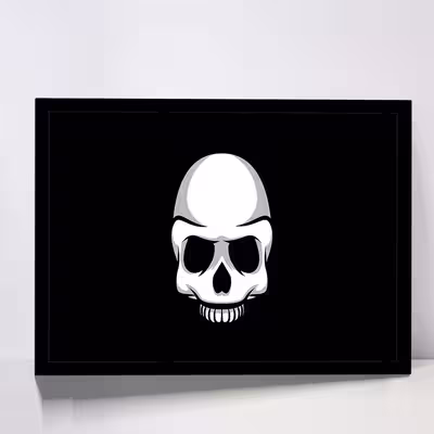 تابلو مدل skull black minimalism کد F-17003