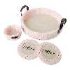 سبد بافتنی مدل سینی چای و قتدان و زیرلیوانی کد Tray Set-01 مجموعه 4 عددی